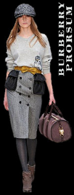 Pencil skirt grey sweater Burberry Prorsum
